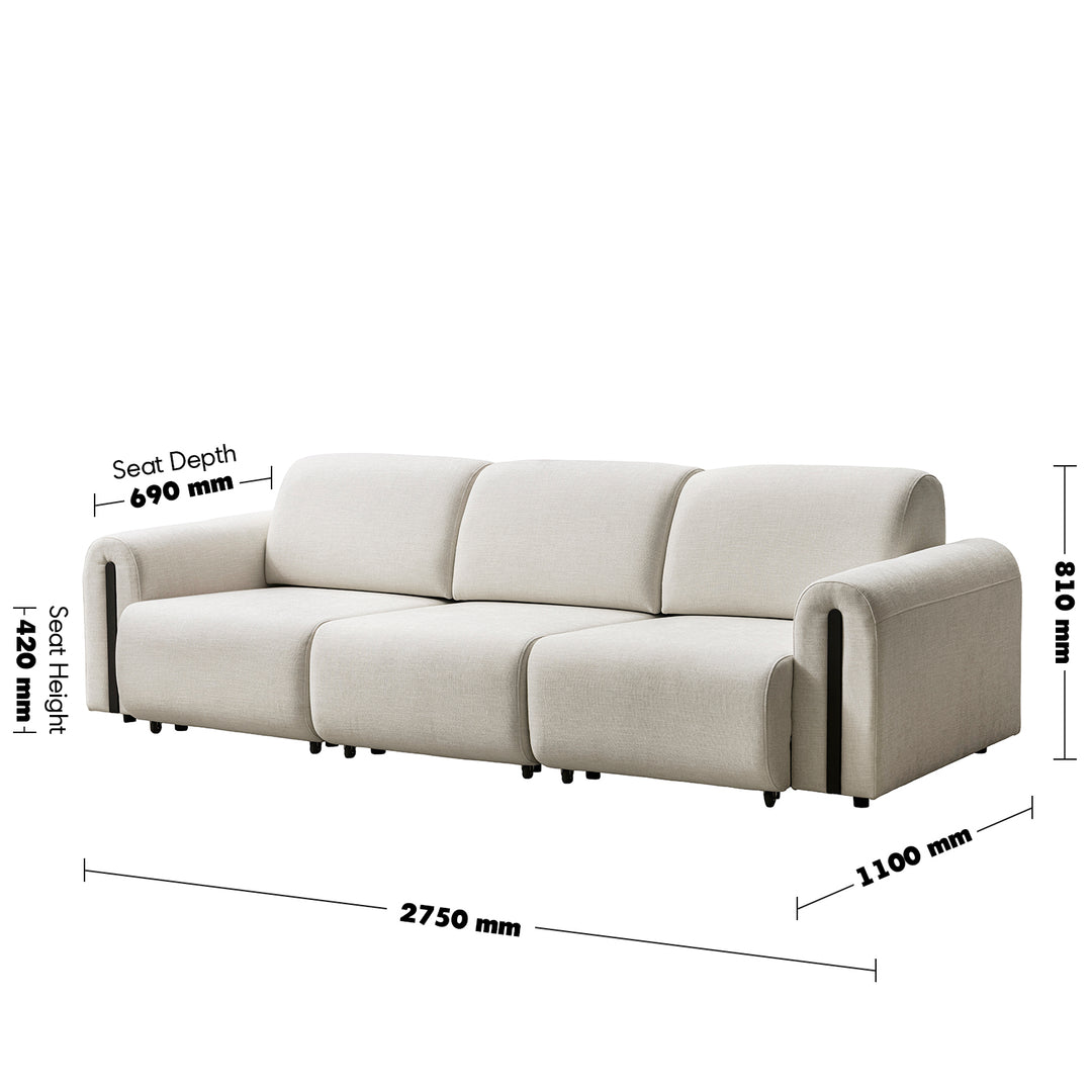 Modern mixed weave fabric electional sectional 3 seater sofa bed plaina size charts.