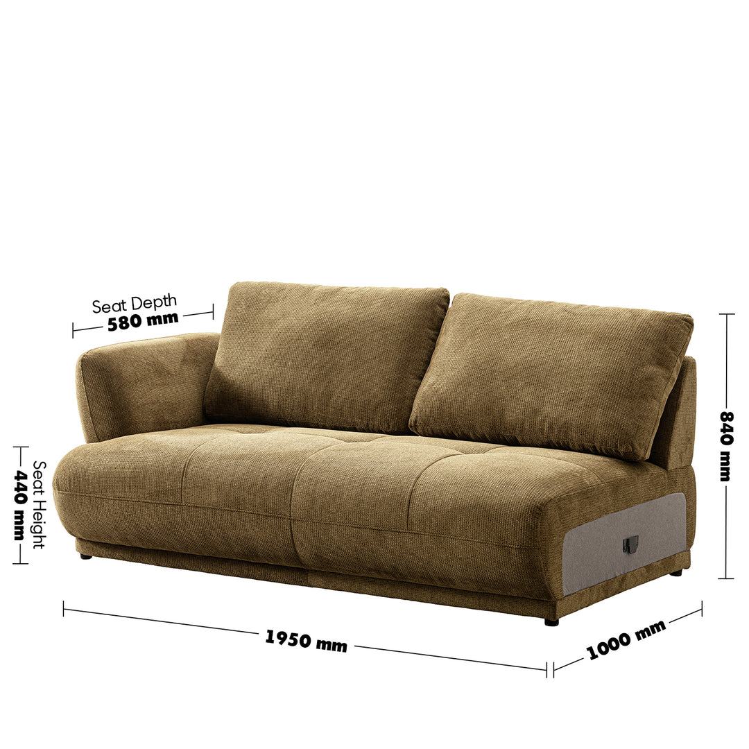 Cream cotton fabric modular corner 2 seater sofa mossy size charts.
