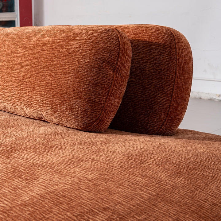 Cream velvet fabric modular corner 3 seater sofa bubba in still life.