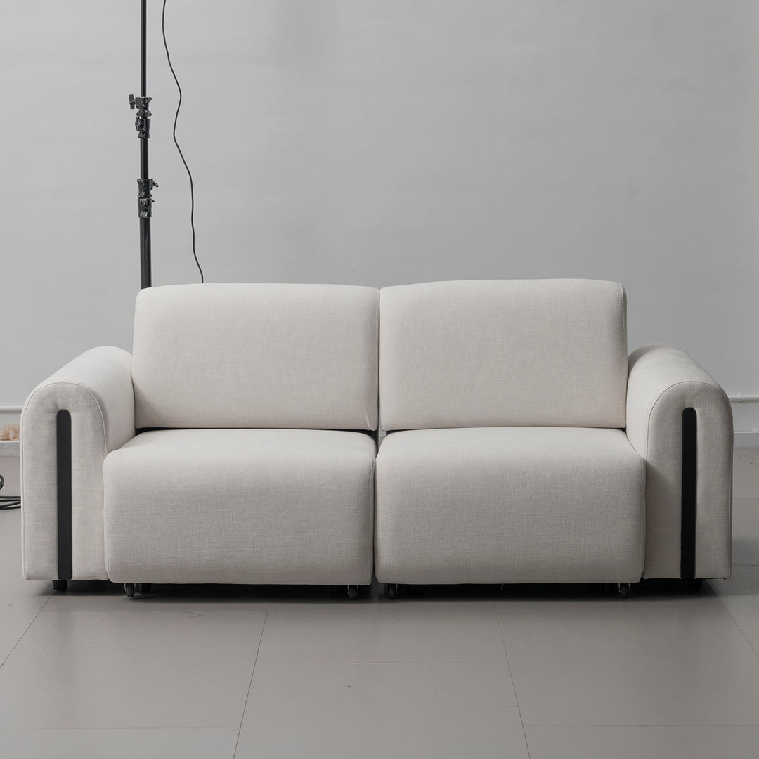 Modern mixed weave fabric electional sectional 2 seater sofa bed plaina with context.