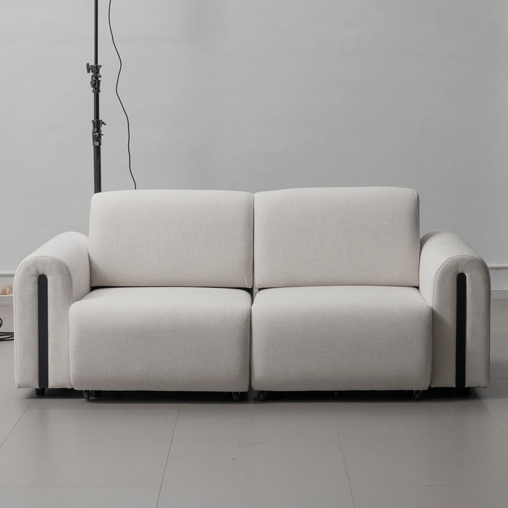 Modern mixed weave fabric electional sectional 2 seater sofa bed plaina with context.