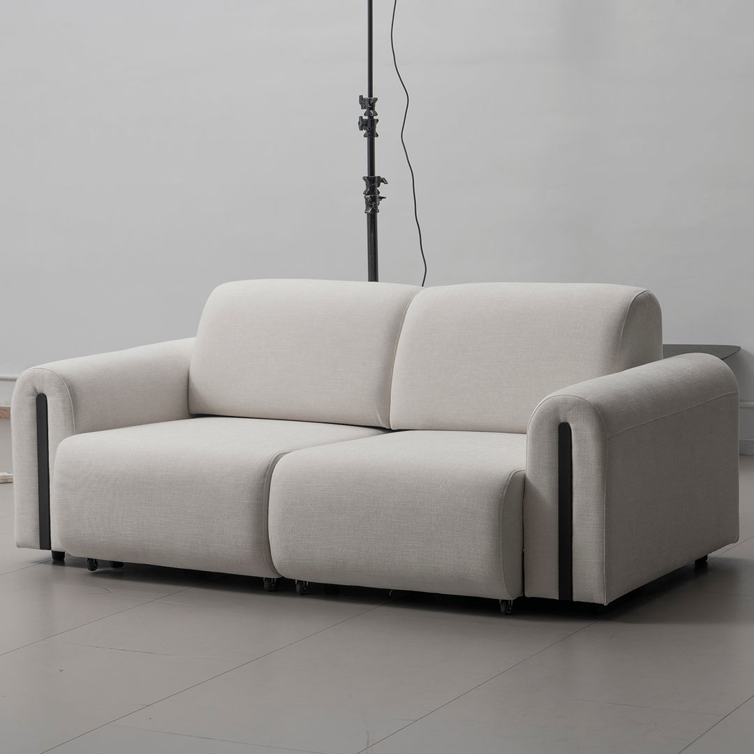 Modern mixed weave fabric electional sectional 2 seater sofa bed plaina in details.