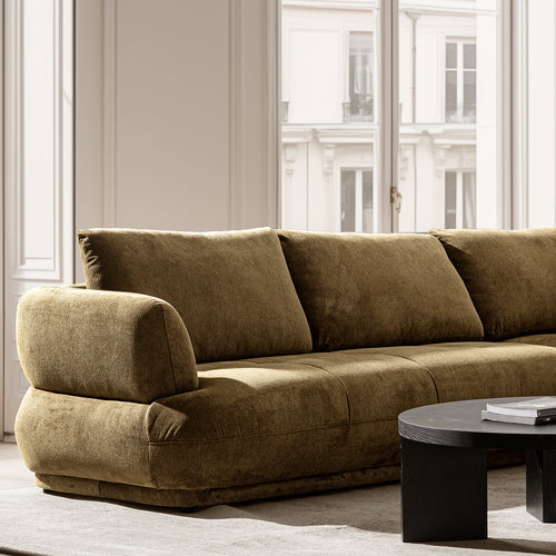 Cream Cotton Fabric Modular Corner 2 Seater Sofa MOSSY Good to Know Preview-1