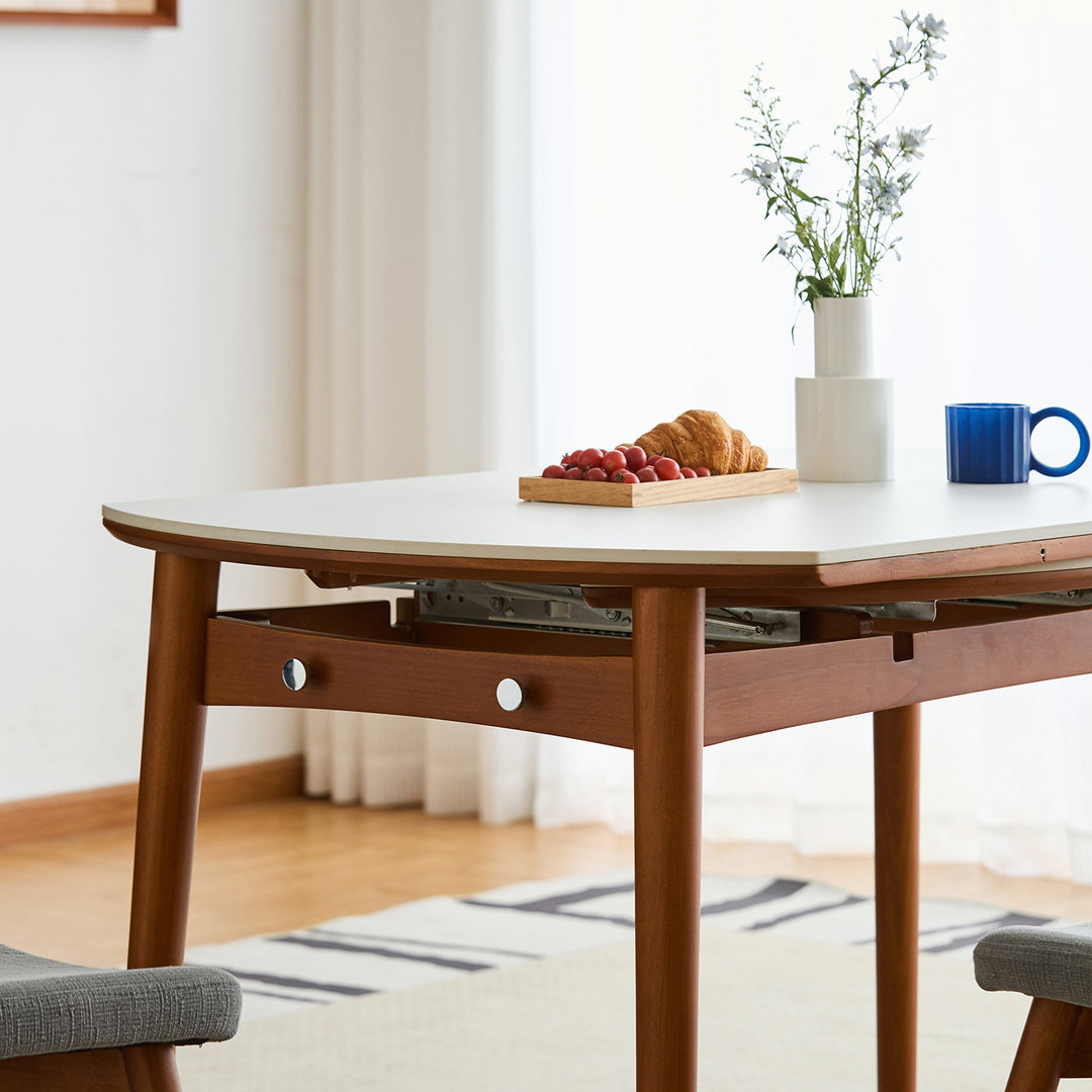 Vintage sintered stone extendable dining table minima conceptual design.