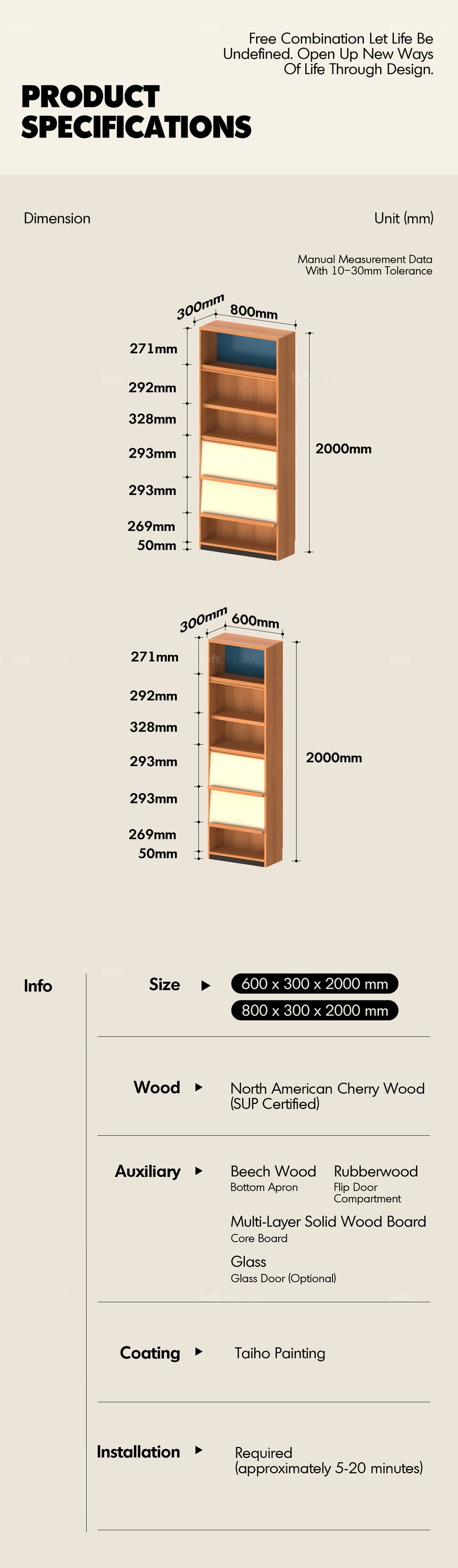 Scandinavian Cherry Wood Bookshelf TIMELESS More Details and Instruction_12