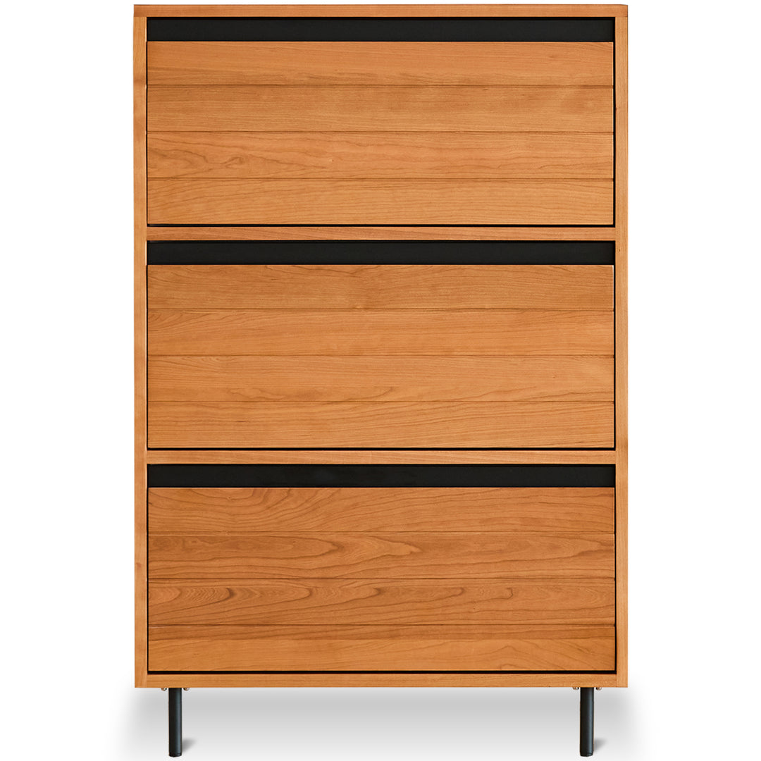 Scandinavian cherry wood shoe cabinet corner environmental situation.
