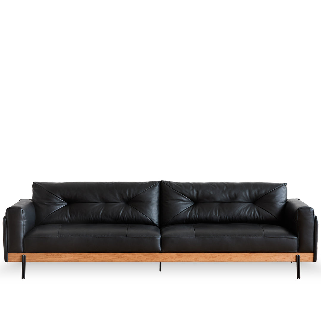 Scandinavian microfiber leather 4 seater sofa black environmental situation.