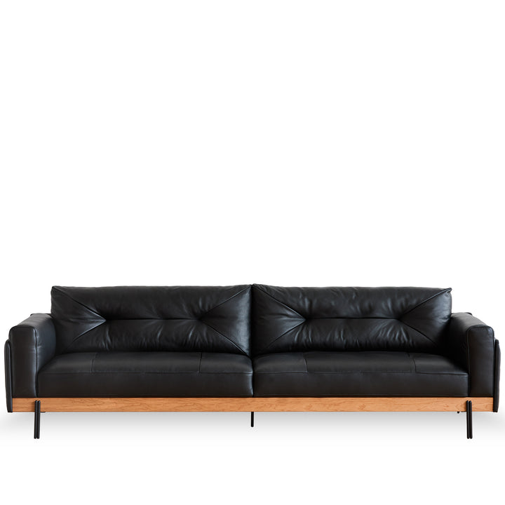 Scandinavian microfiber leather 4 seater sofa black environmental situation.