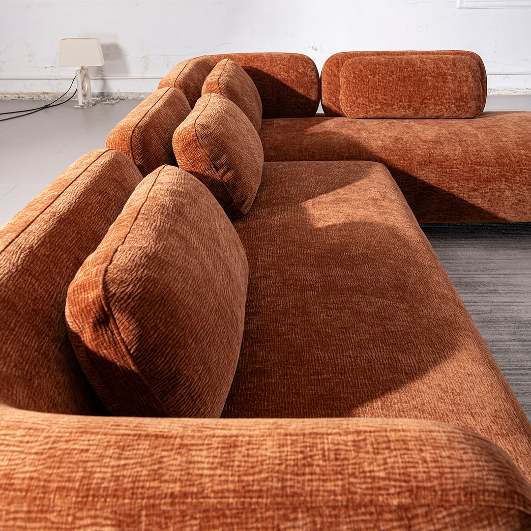 Cream velvet fabric modular corner 3 seater sofa bubba conceptual design.