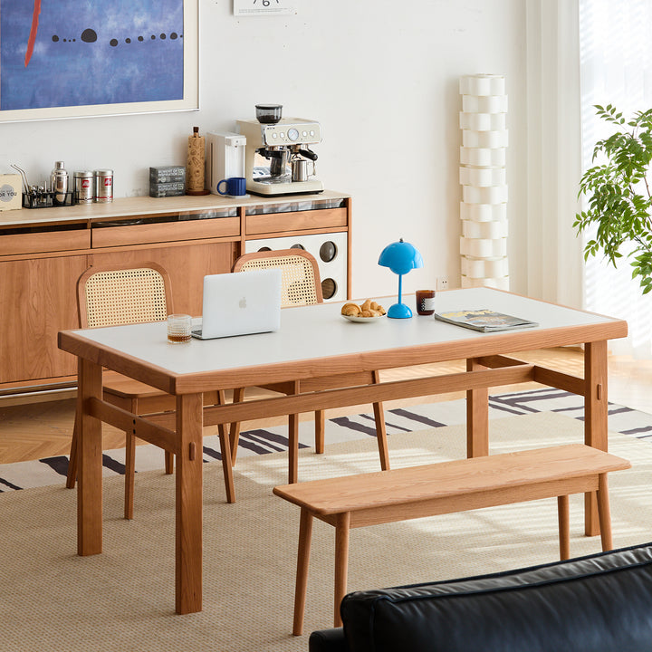 Scandinavian sintered stone dining table geshan in details.