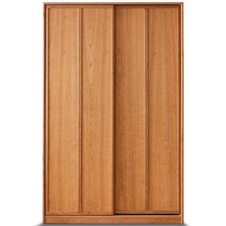 Scandinavian cherry wood sliding door wardrobe kangaroo detail 1.