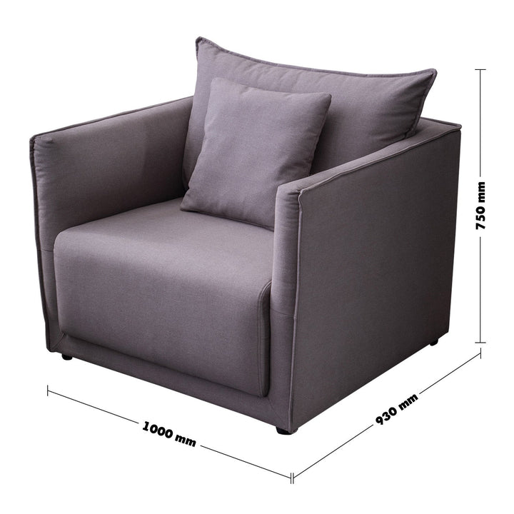(Fast Delivery) Modern Fabric 1 Seater Sofa ADAM Size Chart