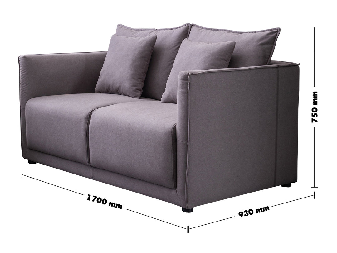 Modern Fabric 2 Seater Sofa ADAM Size Chart