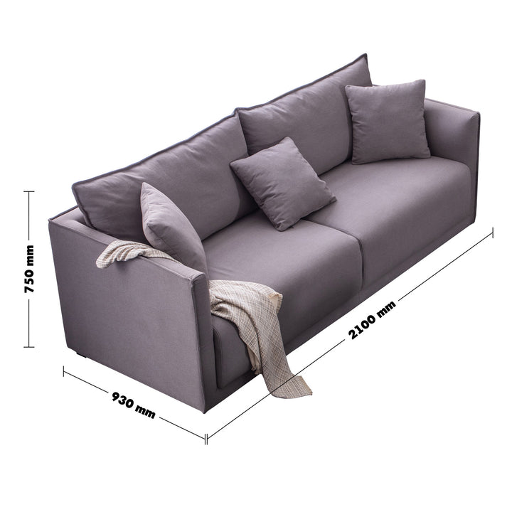 Modern Fabric 3 Seater Sofa ADAM Size Chart