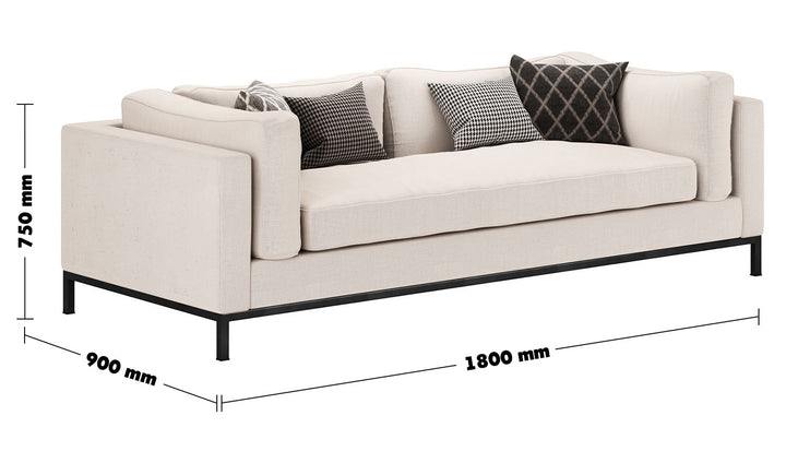 Modern Fabric 2 Seater Sofa DANNY Size Chart