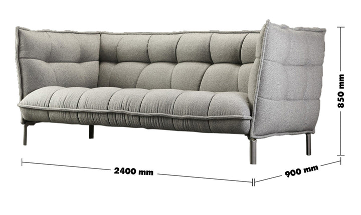 Modern Fabric 4 Seater Sofa HUSK Size Chart