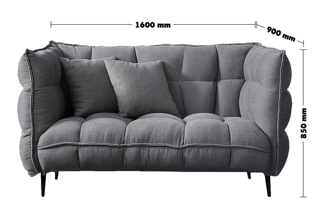 Modern Fabric 2 Seater Sofa HUSK Size Chart