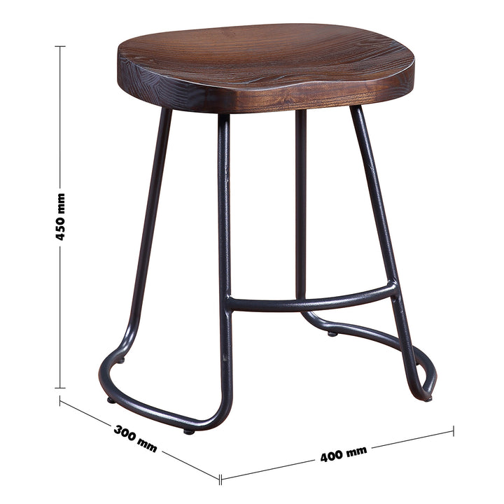 Industrial Elm Wood Dining Stool SANCTUM COUNTRY Color Swatch