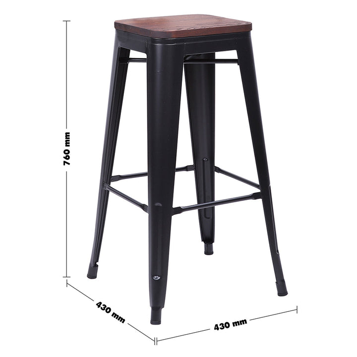 (Fast Delivery) Industrial Elm Wood Bar Stool SANCTUM X Size Chart