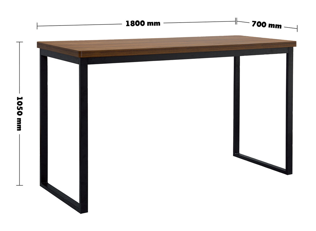 Industrial Elm Wood Bar Table HARDY Size Chart