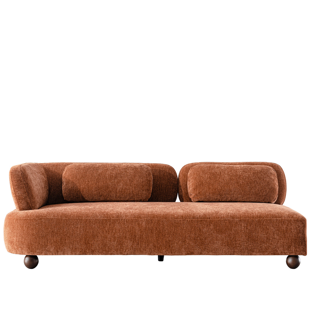 Cream velvet fabric modular corner 3 seater sofa bubba detail 1.