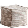 Cream Chenille Velvet Fabric Ottoman STRIPE