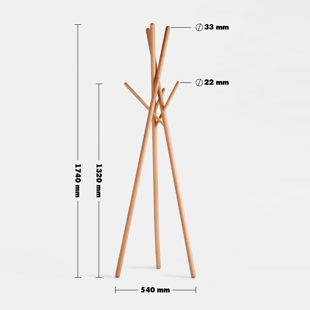 Japandi Wood Clothes Hanger OAK Size Chart
