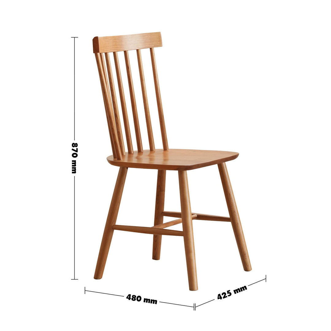 (Fast Delivery) Japandi Wood Dining Chair CHERRY WINDSOR Size Chart