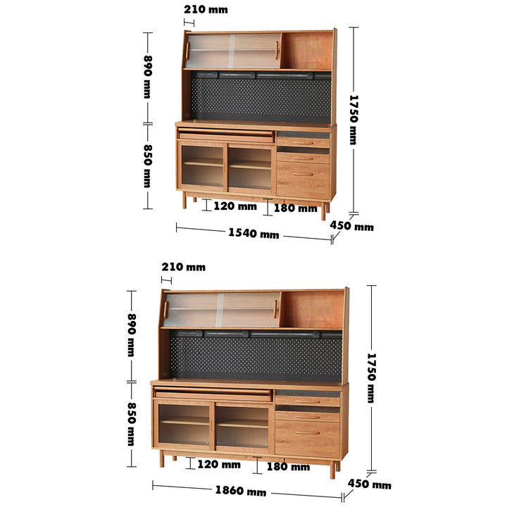 Japandi Wood Cabinet CHERRY RICHARD Size Chart