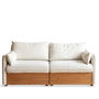 Japandi Boucle Fabric Pine Wood Storage 2 Seater Sofa KANGAROO
