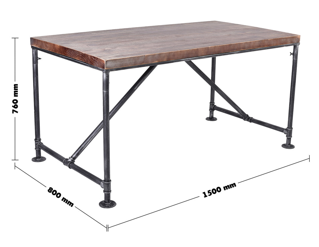 Industrial Wood Dining Table PIPE Size Chart