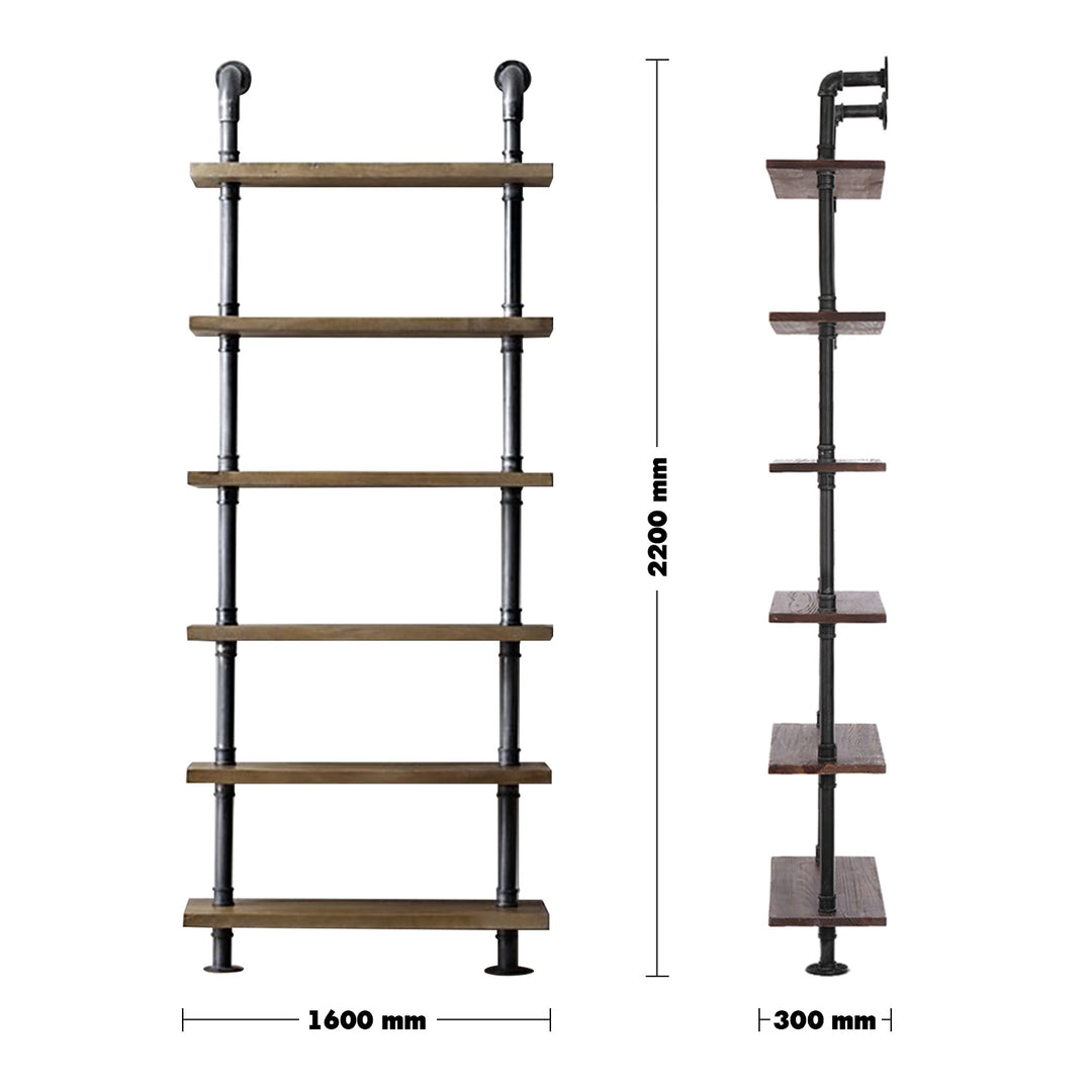 Industrial Wood Wall Shelf PIPE Size Chart