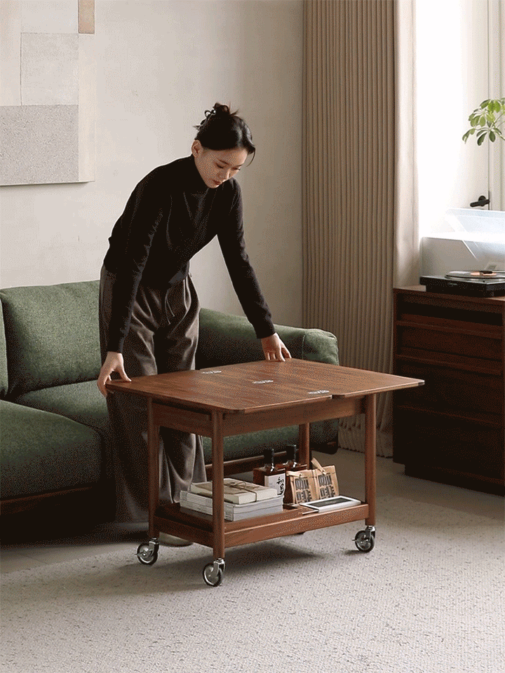 Vintage walnut wood extendable coffee table vorin color swatches.