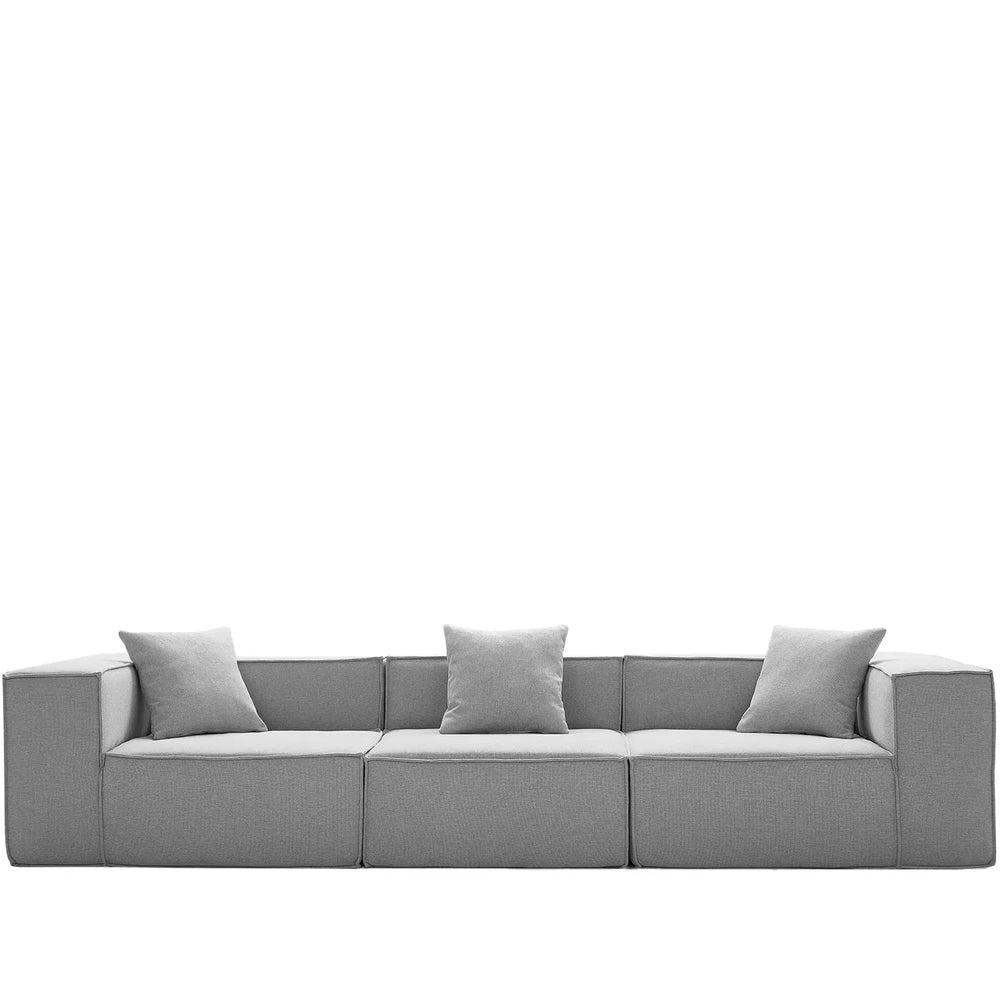 Modern cotton-linen fabric 4.5 seater sofa block in white background.