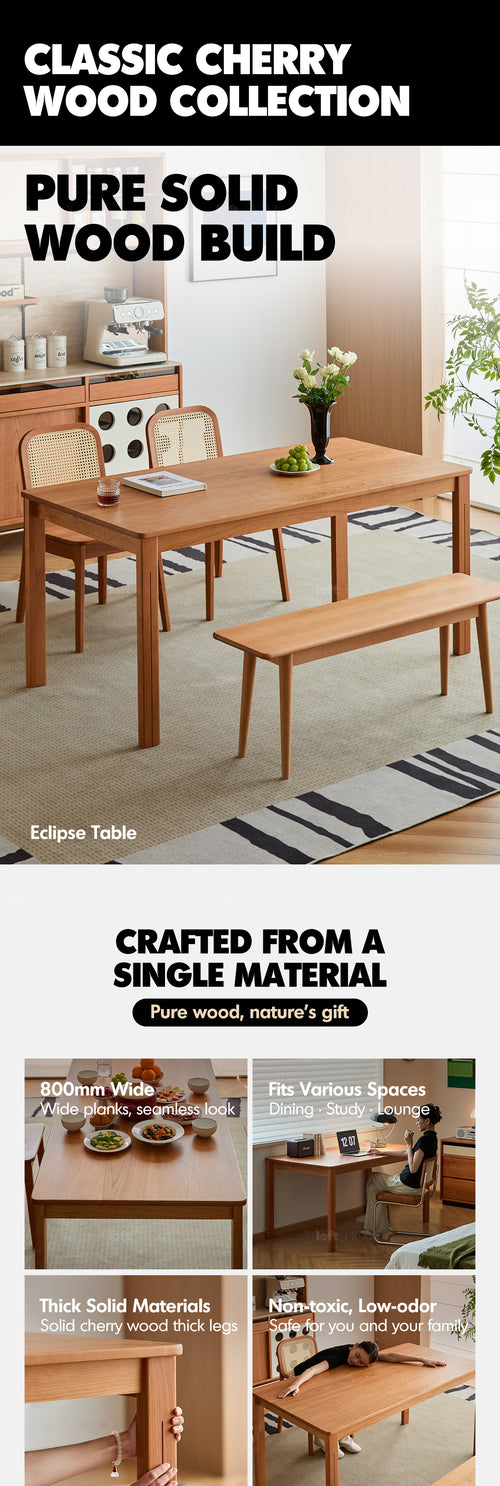 Scandinavian Cherry Wood Dining Table ECLIPSE Good to Know Preview-1