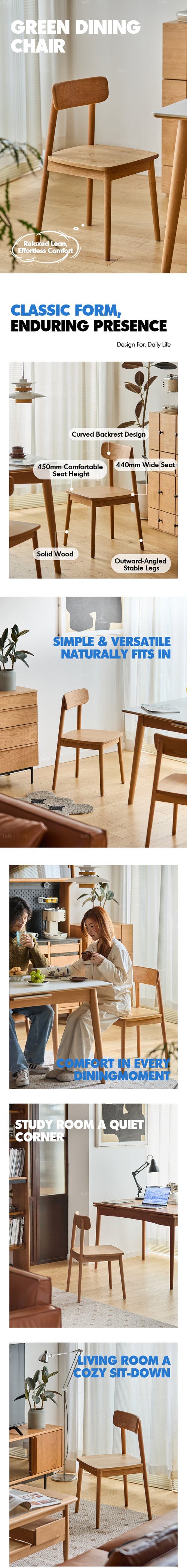 Scandinavian Cherry Wood Dining Chair GREEN Good to Know Preview-1