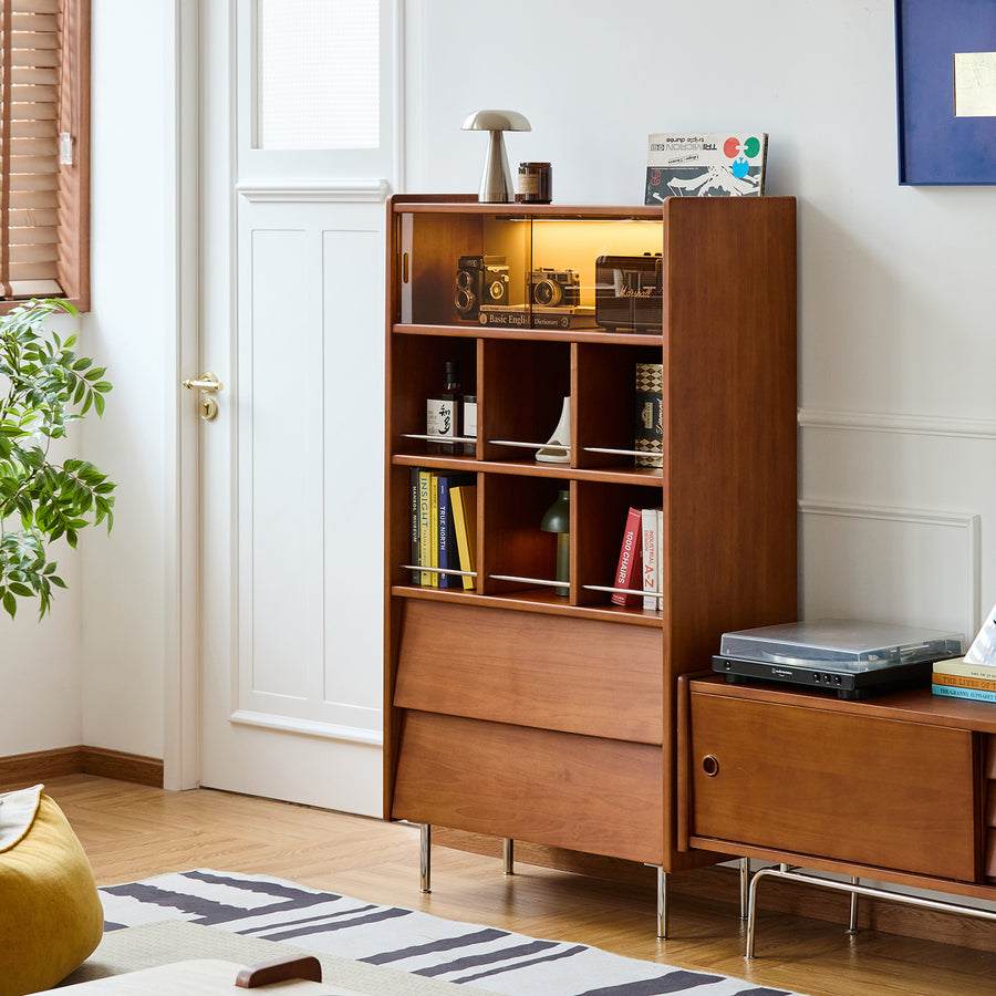 Vintage boxwood display cabinet mies primary product view.