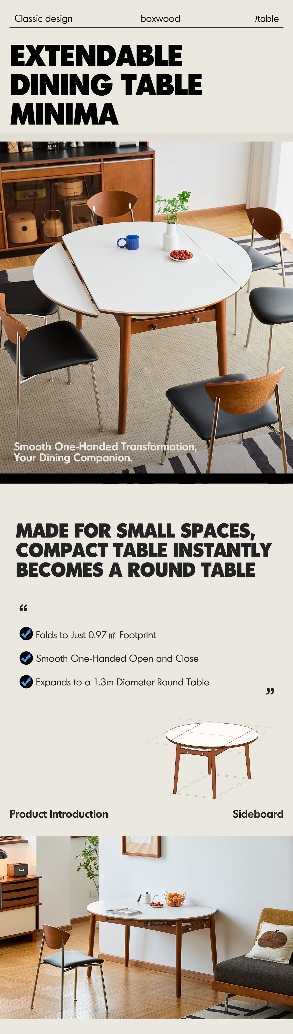 Vintage Sintered Stone Extendable Dining Table MINIMA Good to Know - 1