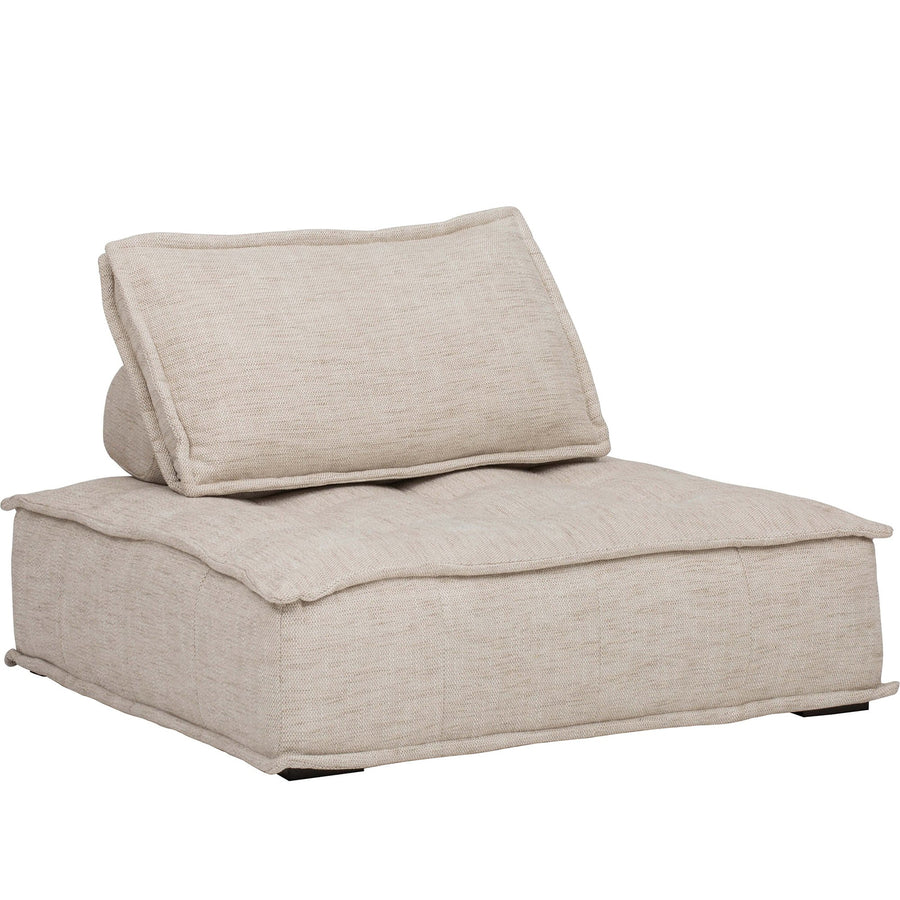 Vintage fabric 1 seater sofa element single in white background.