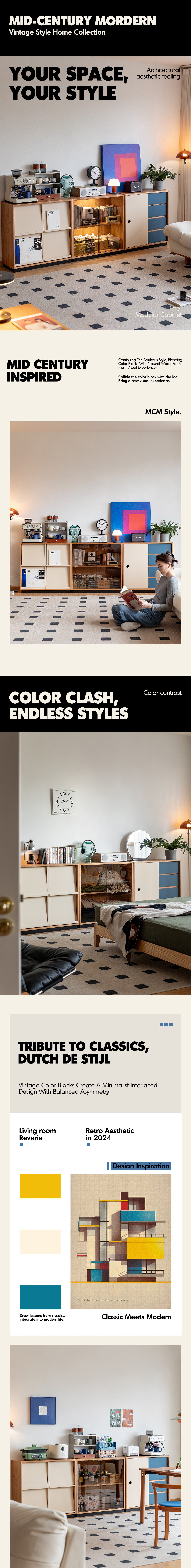 Bauhaus Cherry Wood Modular Cabinet TIME Good to Know - 1