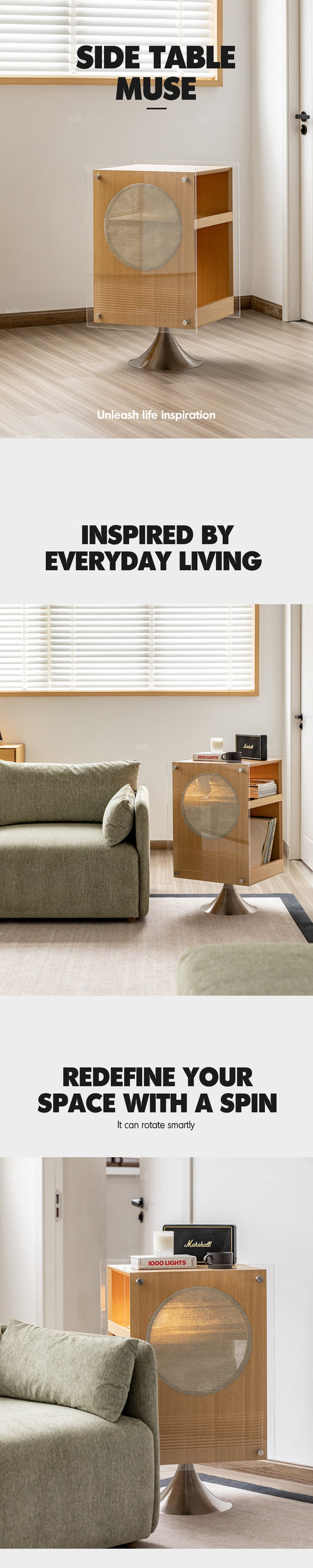 Minimalist Oak Wood Veneer Revolving Side Table MUSE Good to Know Preview-1