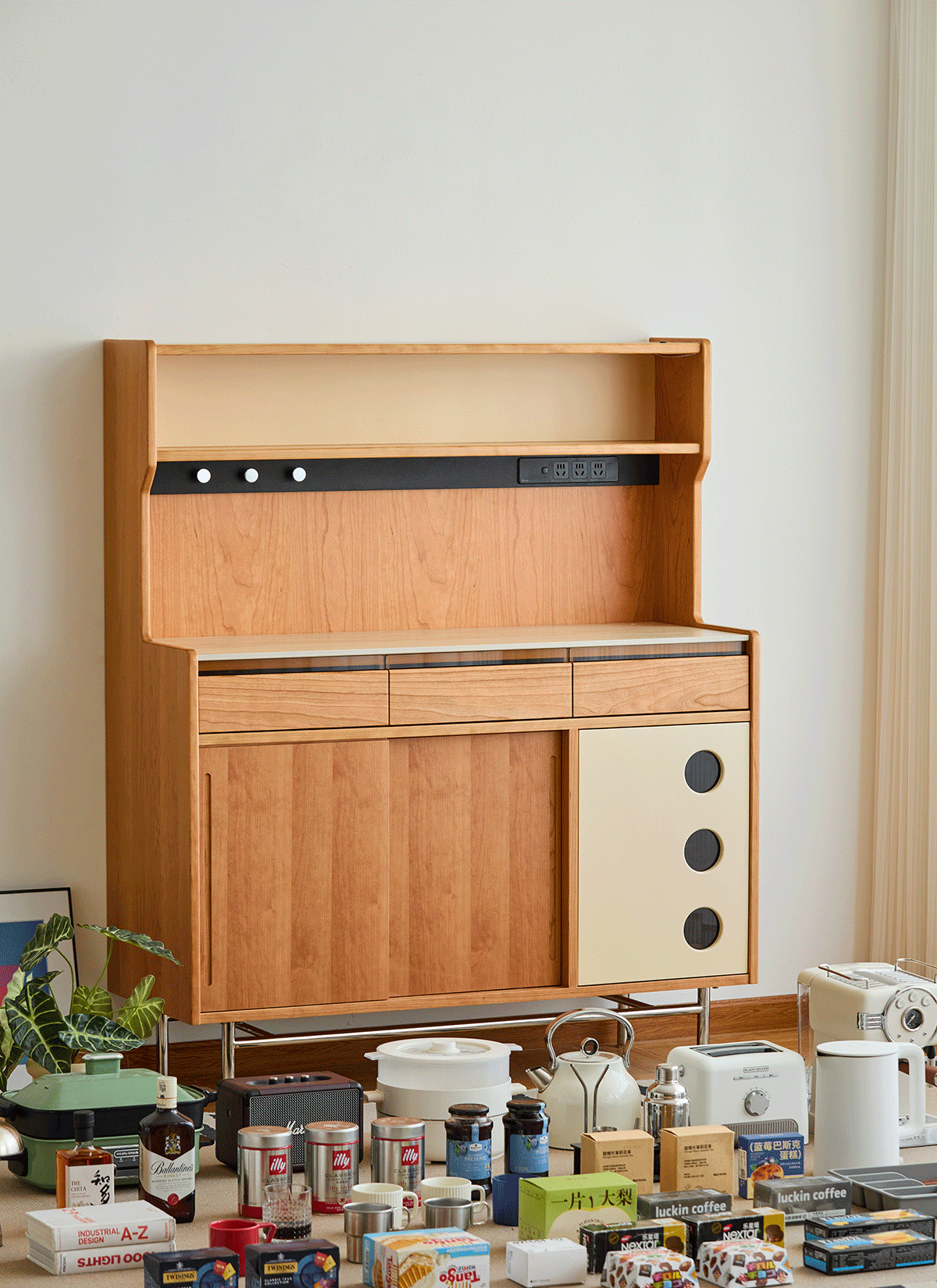 Scandinavian Sintered Stone Storage Side Cabinet TIME Good to Know - 3