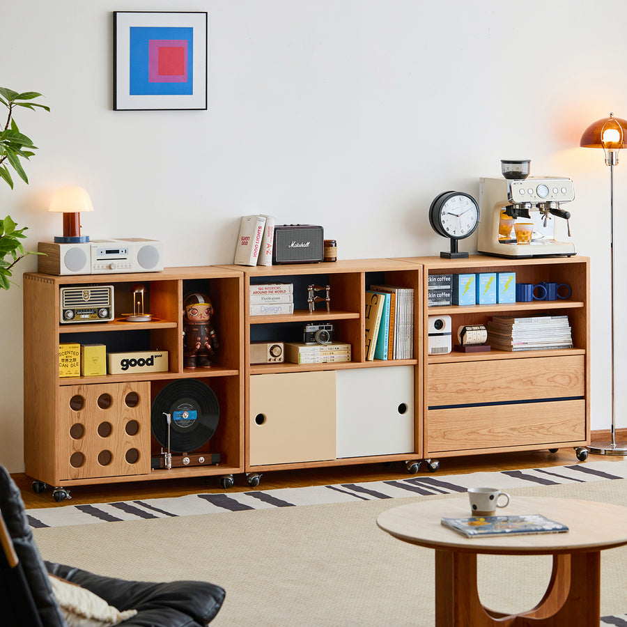 Scandinavian-cherry-wood-modular-cabinet-time primary product view.