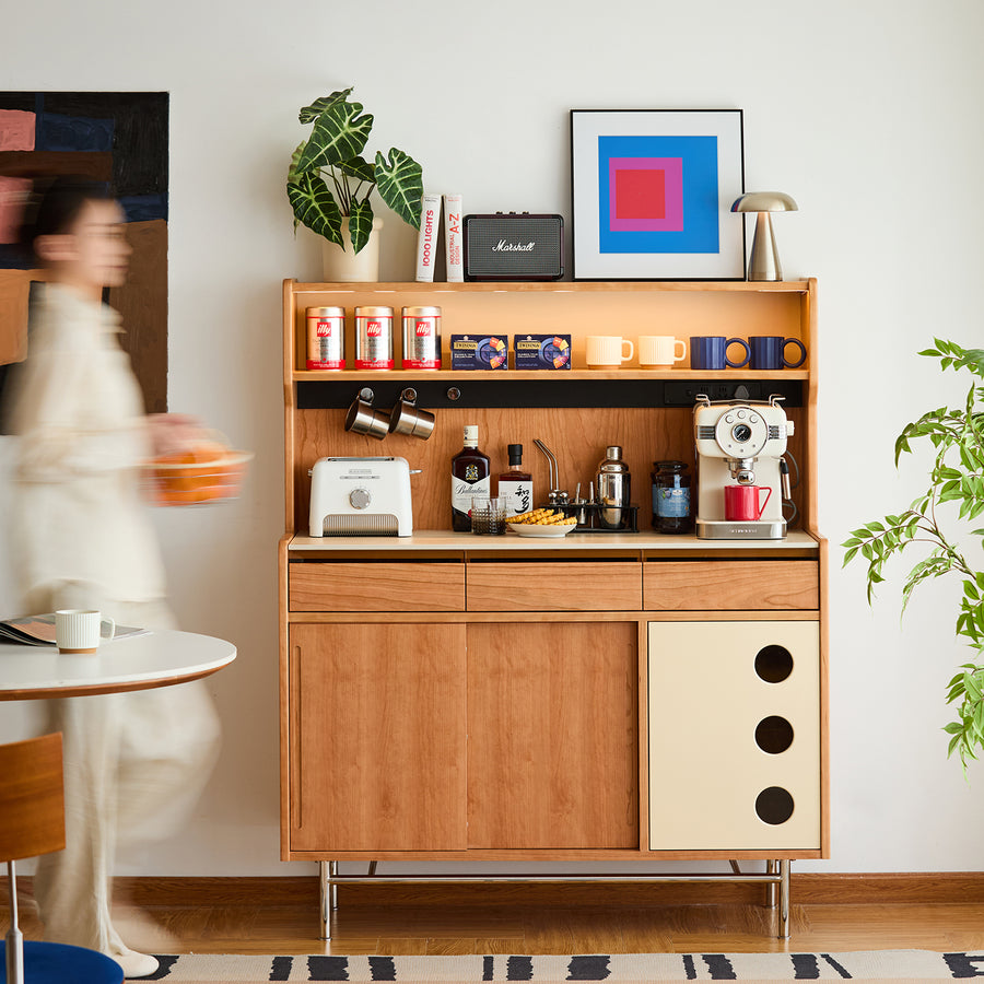 Scandinavian sintered stone storage side cabinet time primary product view.