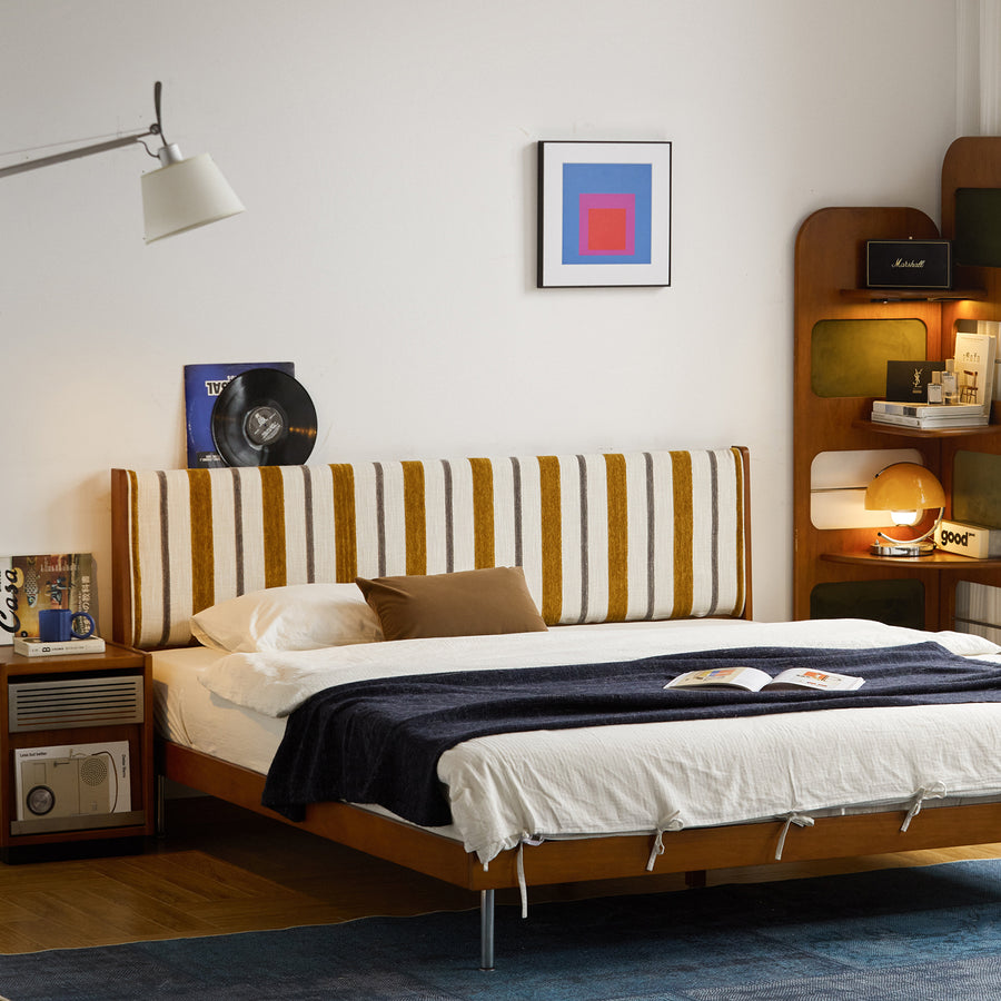 Vintage mixed weave fabric bed frame nice primary product view.