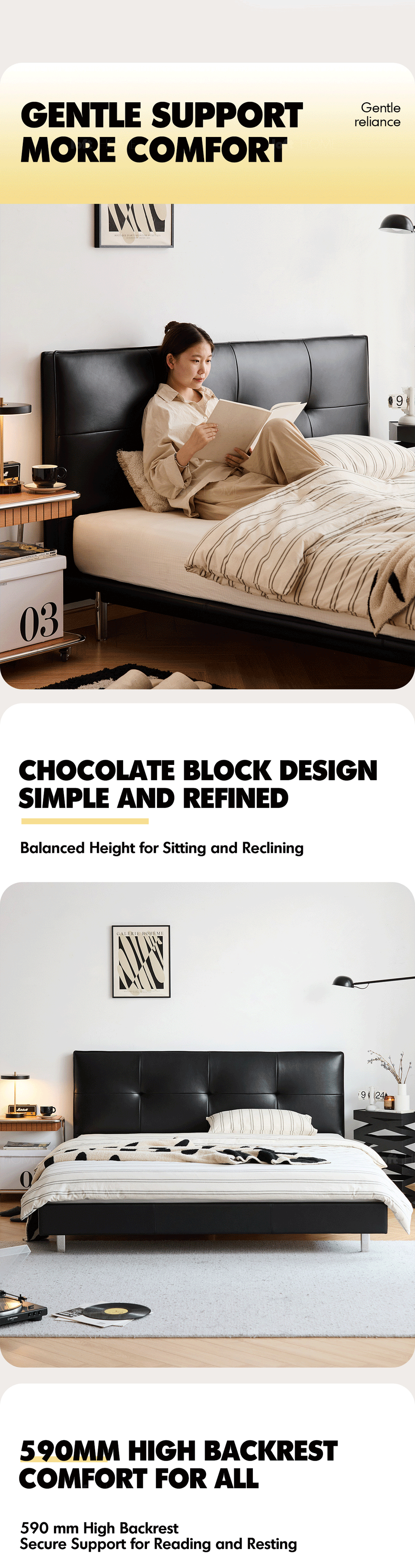 Bauhaus Genuine Leather Bed SKILLFUL More Details and Instruction_3