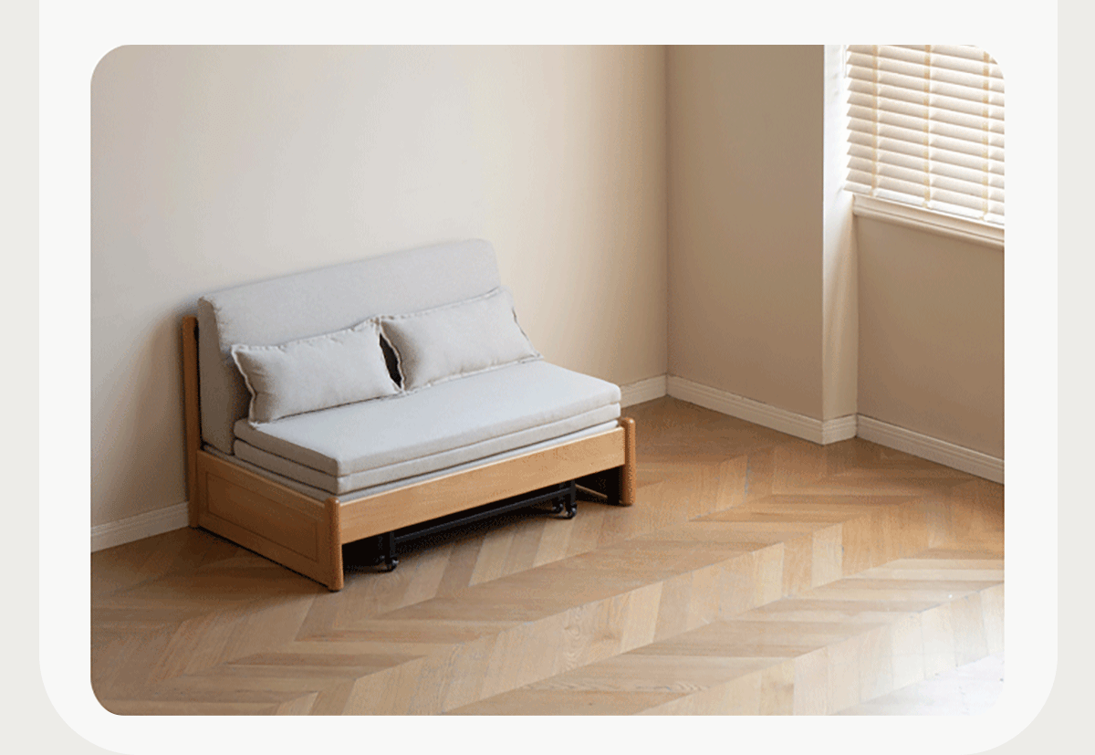 Scandinavian Beech Wood Cotton Fabric Recliner 2 Seater Sofa Bed FLEX Good to Know - 2