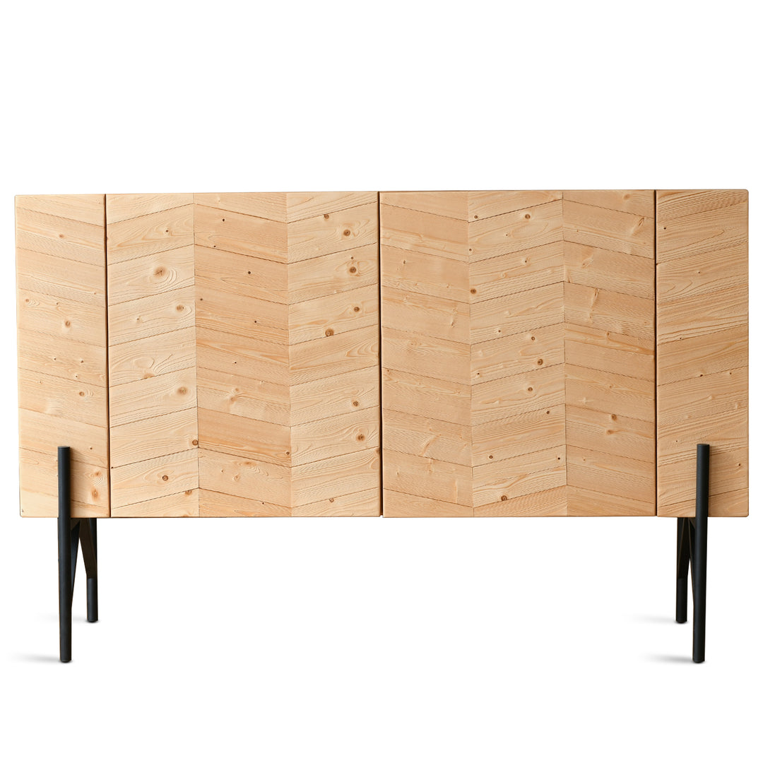 Scandinavian Wood Storage Cabinet CHEVRON White Background