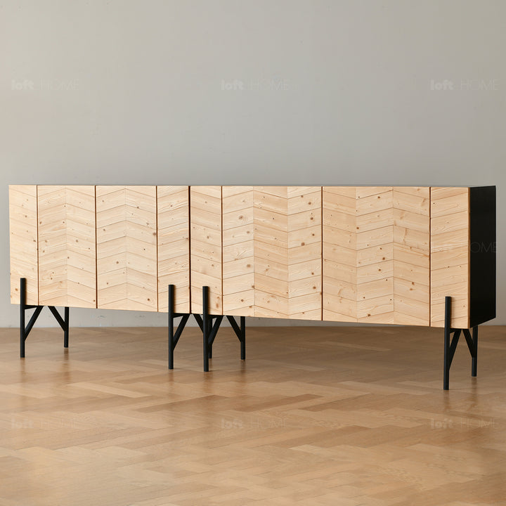 Scandinavian Wood Storage Cabinet CHEVRON Still Life