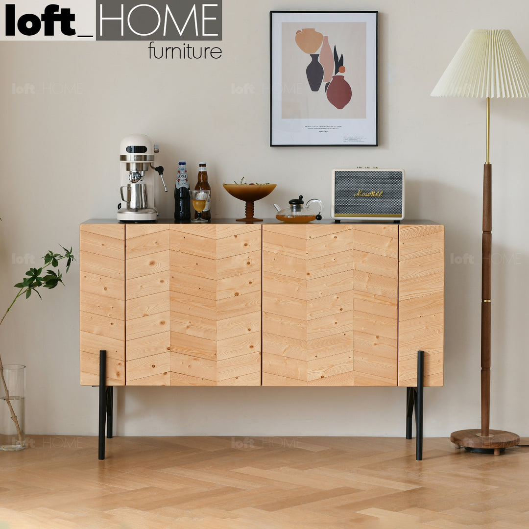Scandinavian Wood Storage Cabinet CHEVRON Primary Product